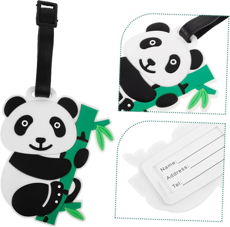 Panda Luggage Tags Sturdy PVC Travel Baggage Identifiers For Adults Kids - Image 5